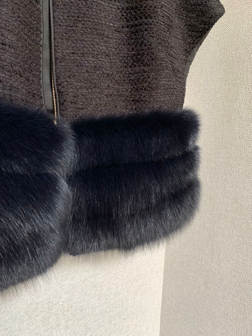 格安　Drawer ファーツイード ジレ'24年HIVER 新品同様