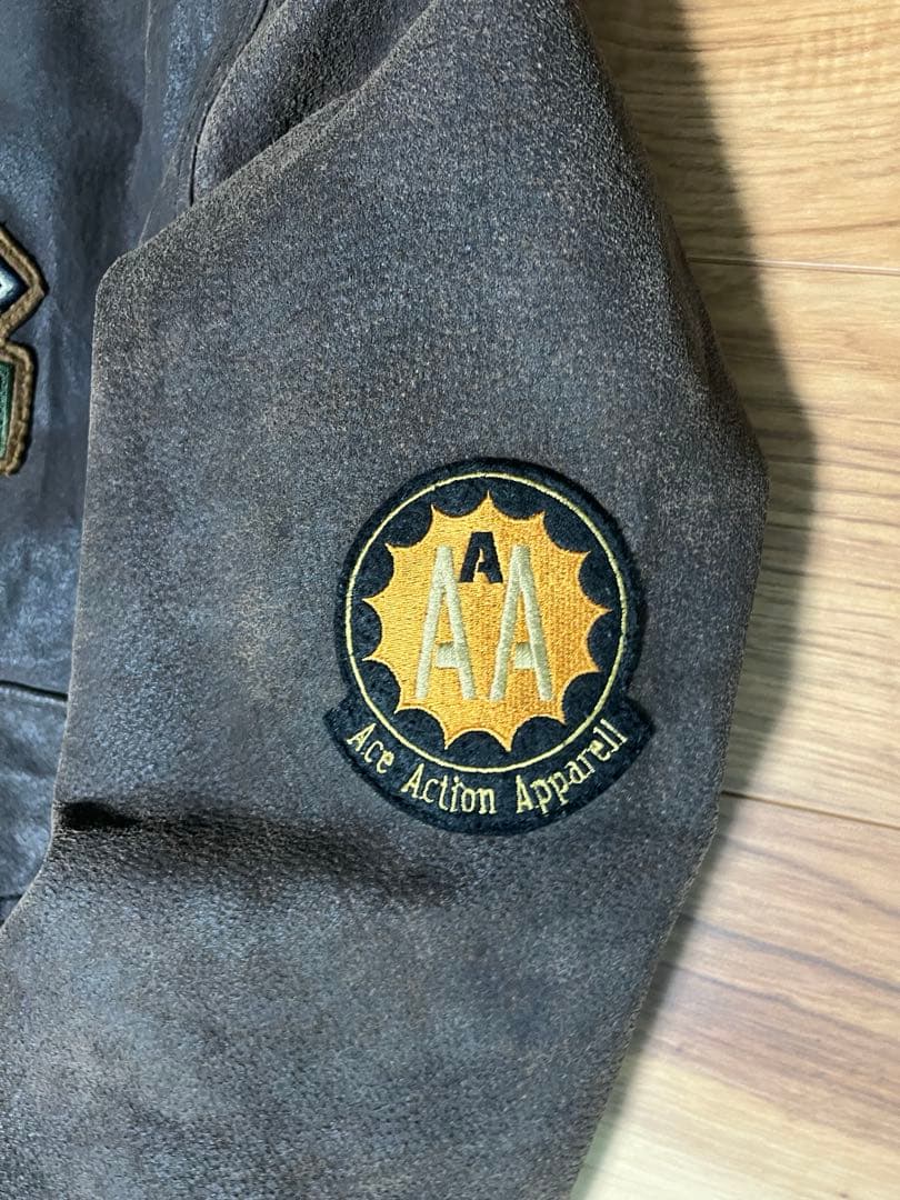 【希少】guess leather レザージャケット ヴィンテージ ワッペン