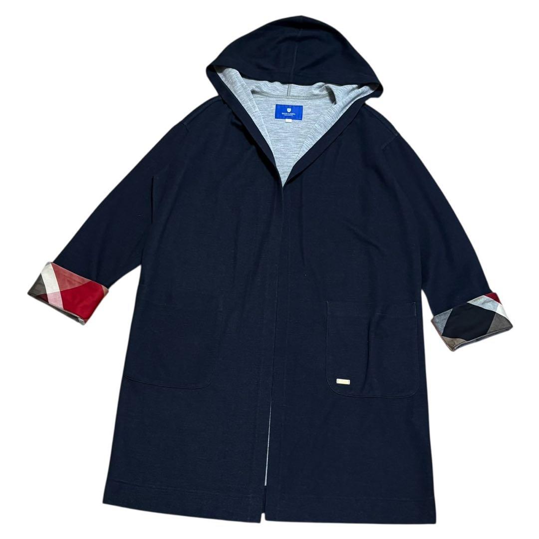 ブルーレーベル クレストブリッジ フード付き ロングカーディガン コーディガン