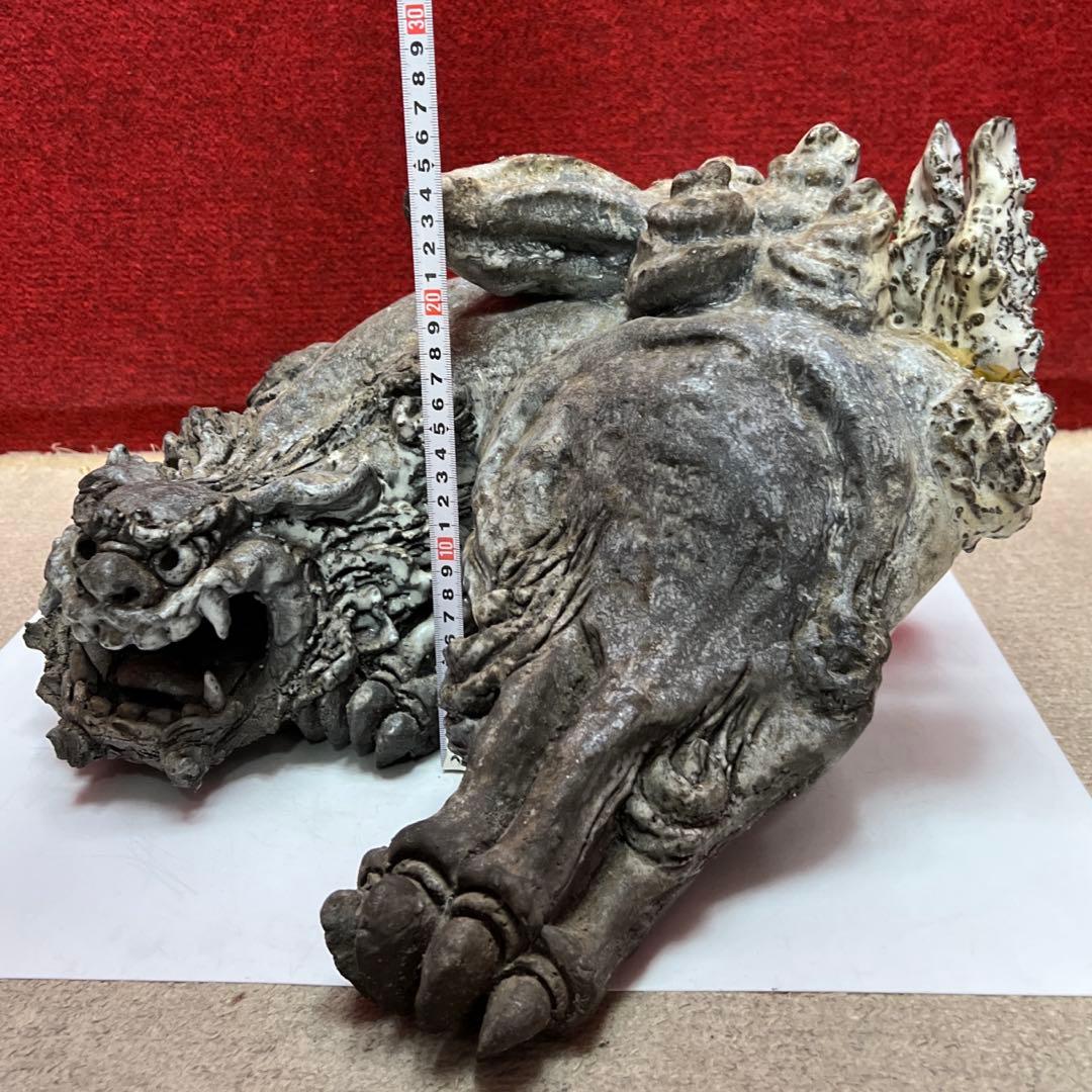 小久保凌 萩焼 灰被獅子置 共箱 11.8kg 東キ8-0313☆2Fトコオコ