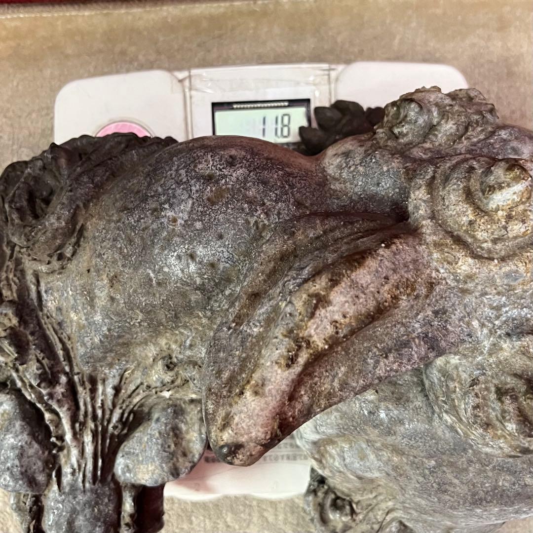 小久保凌 萩焼 灰被獅子置 共箱 11.8kg 東キ8-0313☆2Fトコオコ