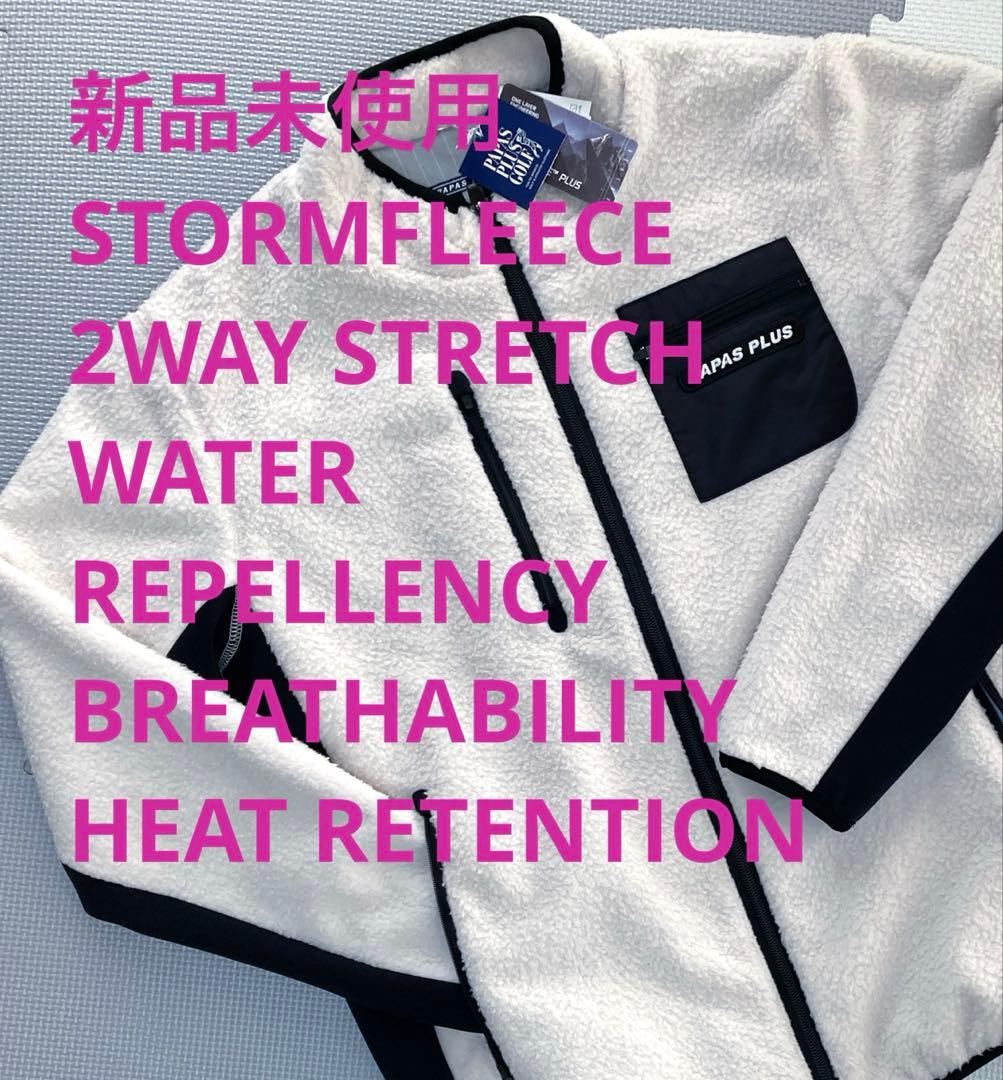 PAPAS PLUS GOLF フルジップ 裏付きフリースブルゾン（WHT／M）