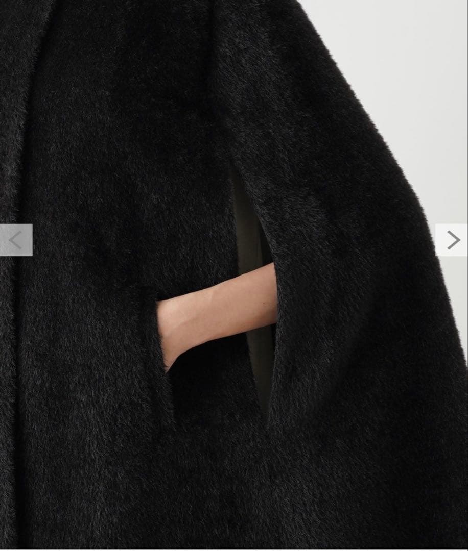 【新品未使用】レリアンマント風エコファーコートベスト手出し可能サイドポケット黒