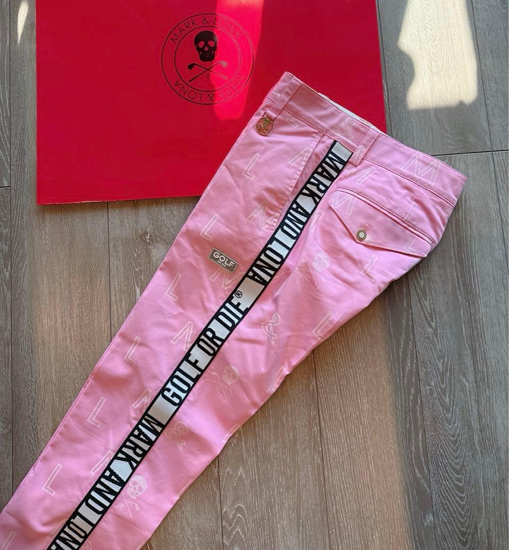 【美品】MARK&LONA トラウザーパンツ ボトムス ピンク