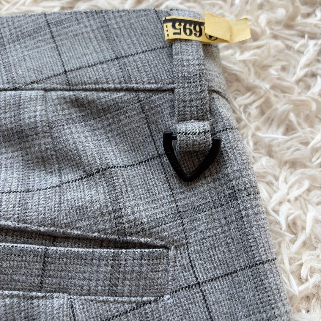 美品　23区ゴルフ　ストレッチパンツ　メンズ82 M位　グレー　チェック　Dカン