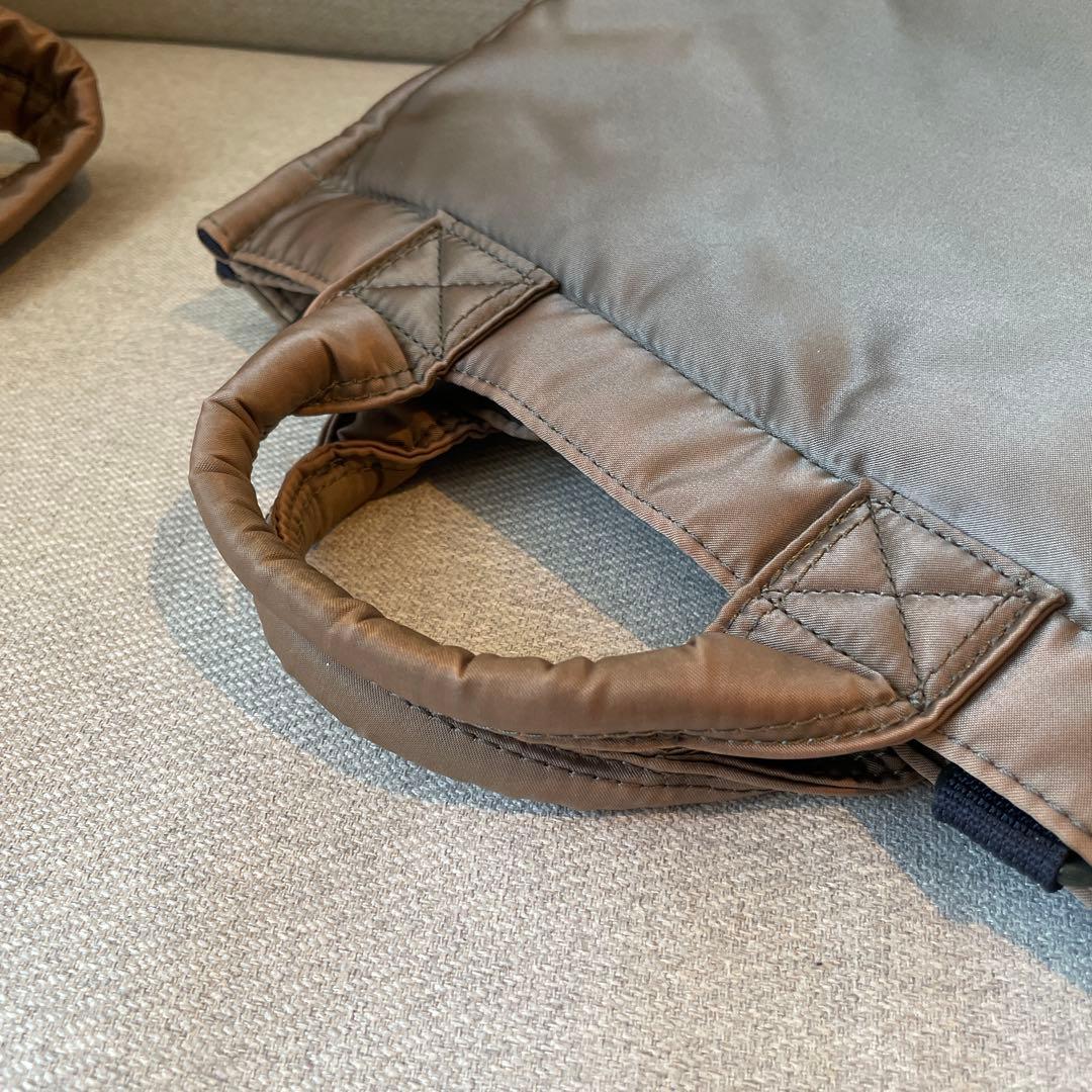 【美品】PORTER TANKER VERTICAL TOTE グレー系 PX