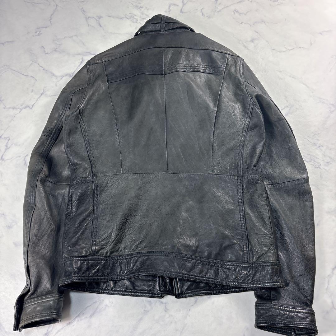 00s Nicole ラムレザー シングルライダース ダブルジップ