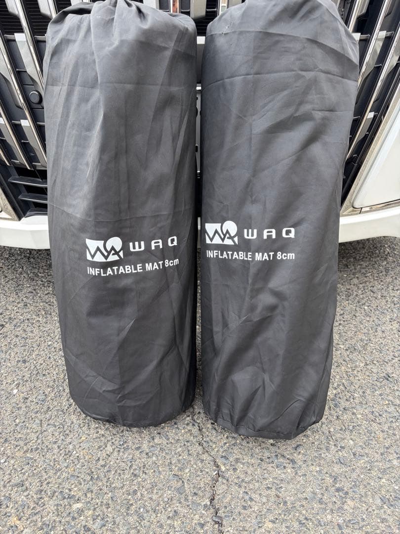 WAQ インフレータブルマット 8cm 2個セットブラック