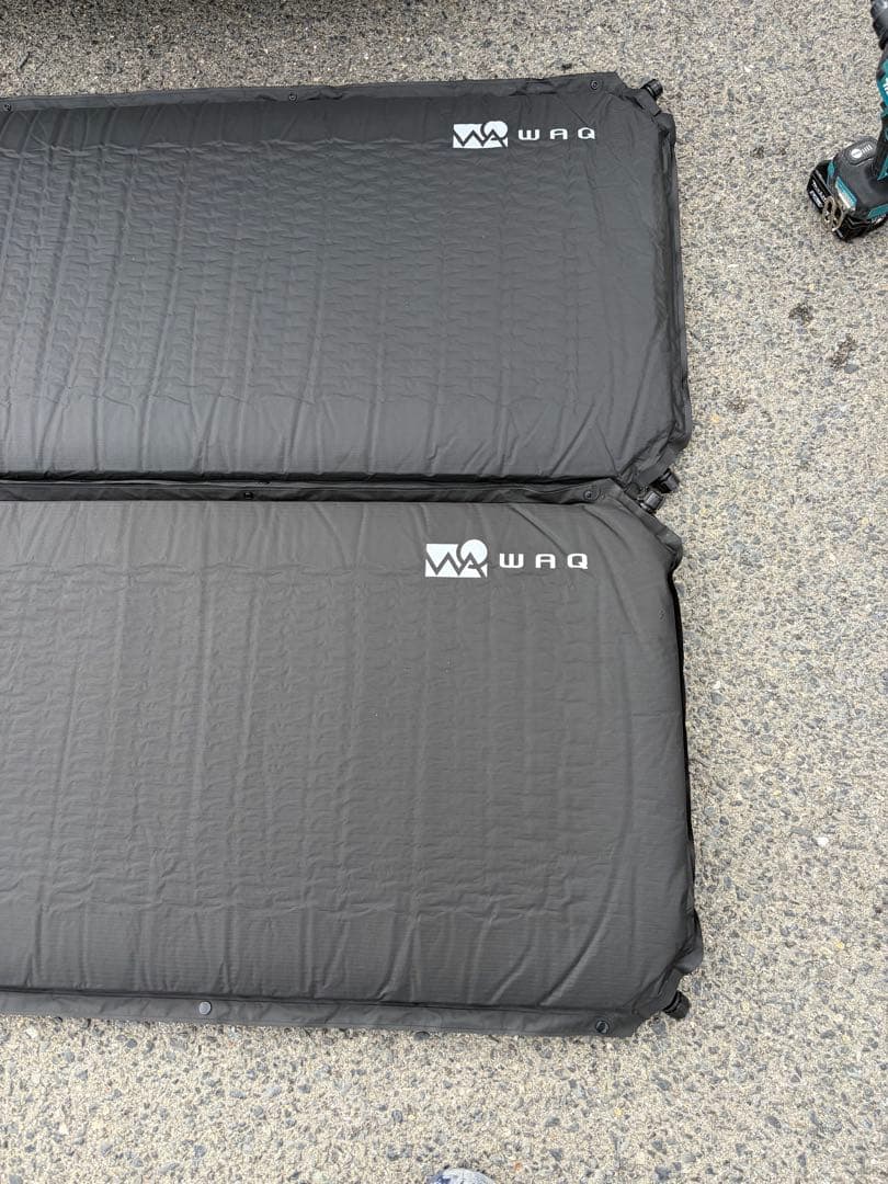 WAQ インフレータブルマット 8cm 2個セットブラック