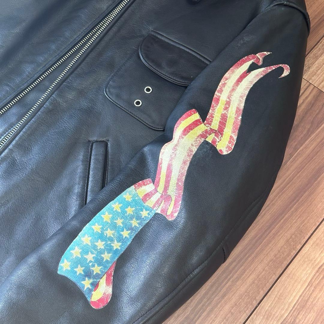 【超希少】良デザイン HARLEY-DAVIDSON レザーライダースジャケット