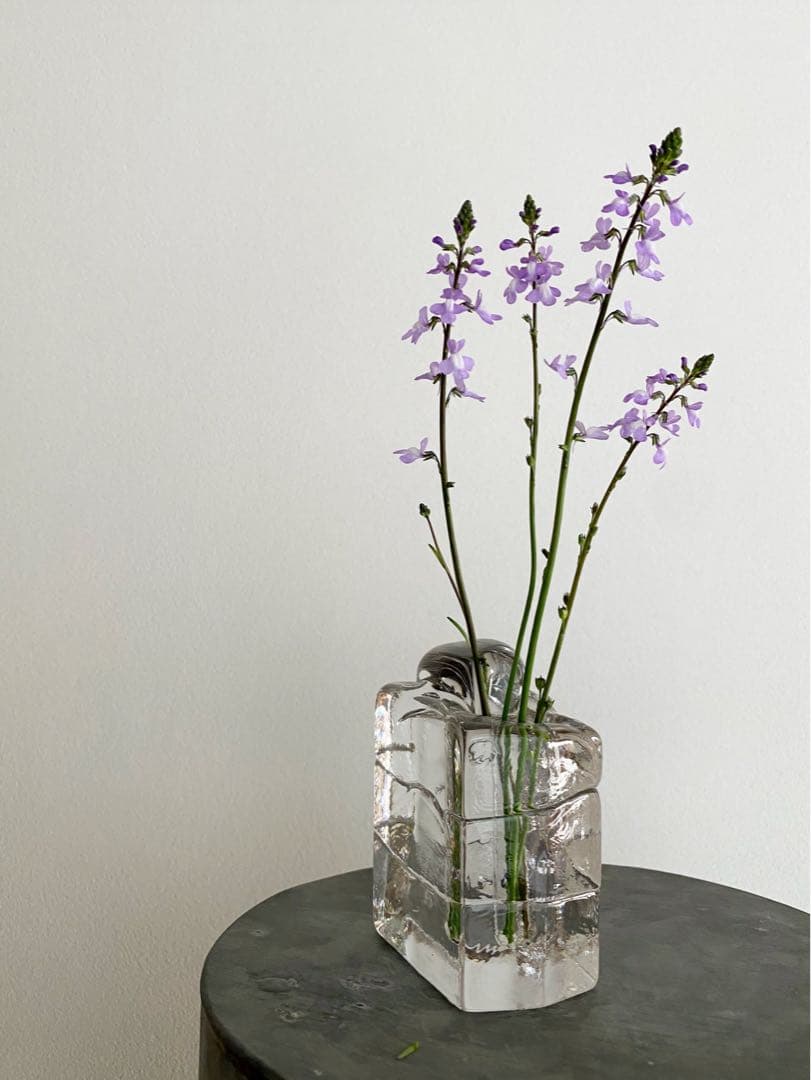 ドイツ アンティーク ビンテージ クリア 小瓶 花瓶 フラワーベース 四角 美品