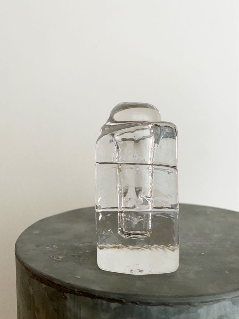 ドイツ アンティーク ビンテージ クリア 小瓶 花瓶 フラワーベース 四角 美品