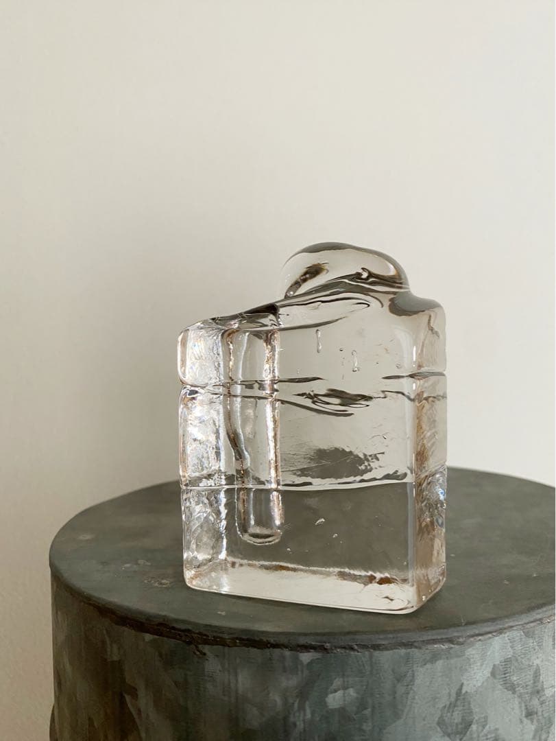 ドイツ アンティーク ビンテージ クリア 小瓶 花瓶 フラワーベース 四角 美品