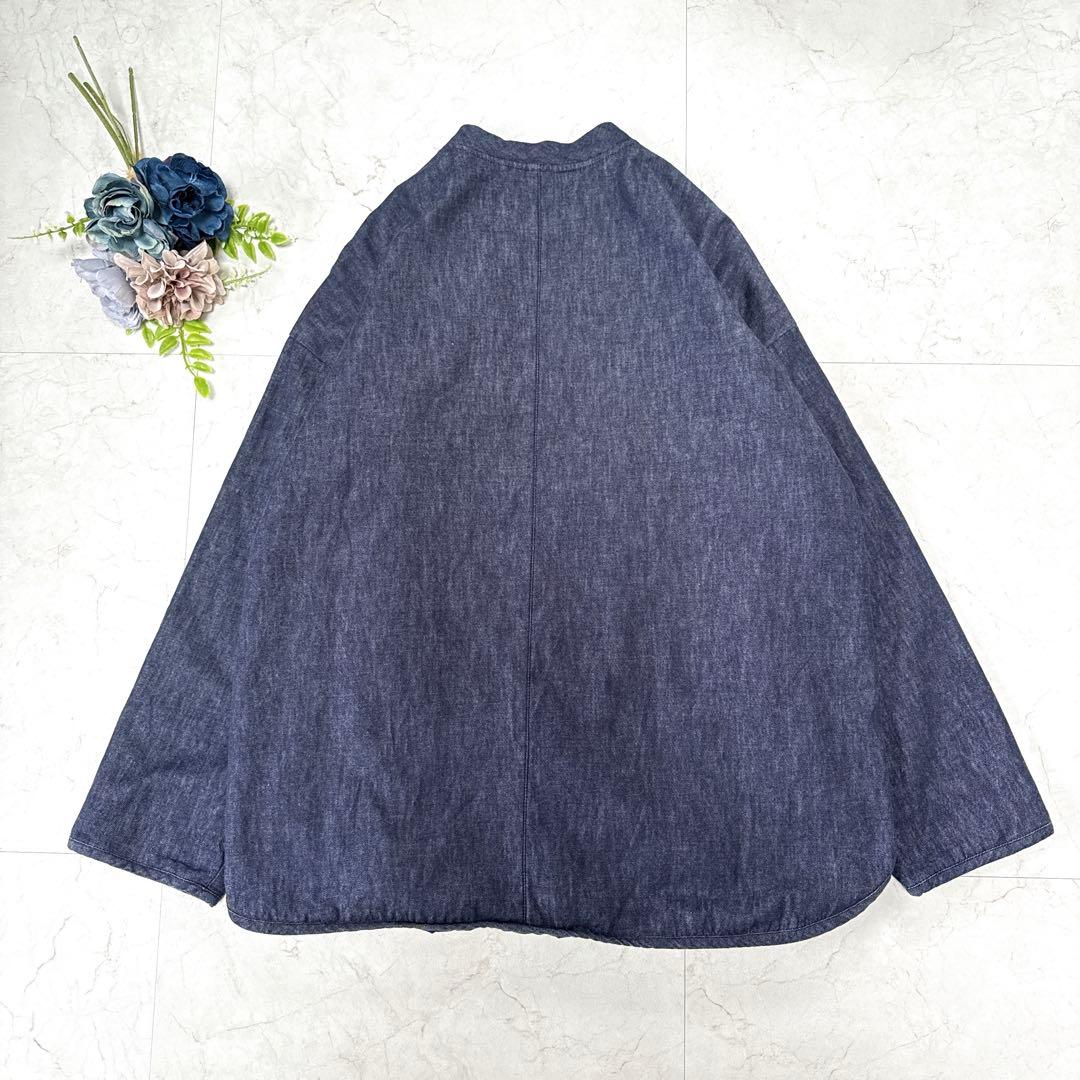 美品⭐︎prit プリット　デニムオーバーサイズジャケット　ノーカラー　反応染め