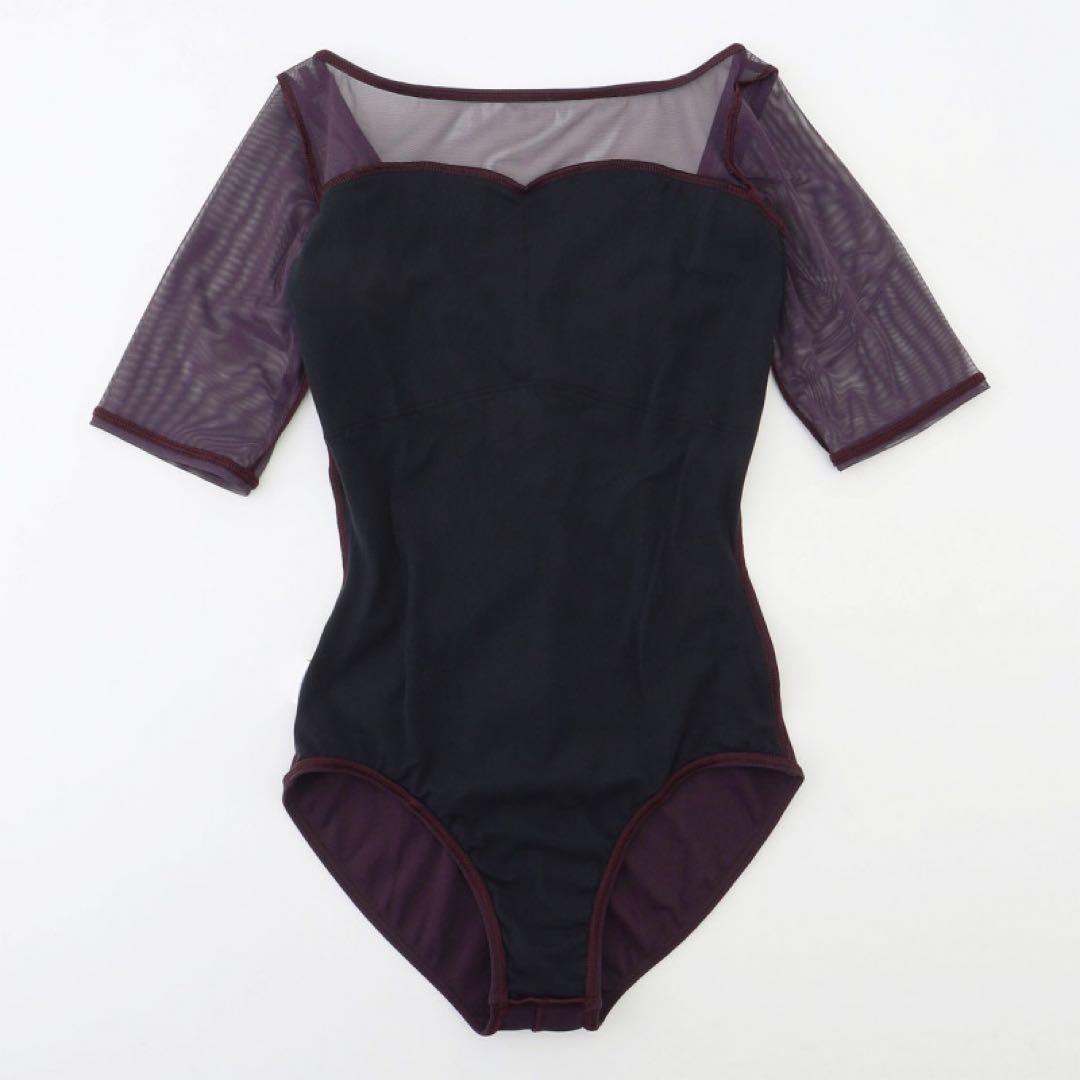 チャコット　5分袖レオタード ネイビー　Mサイズ　新品未使用タグ付