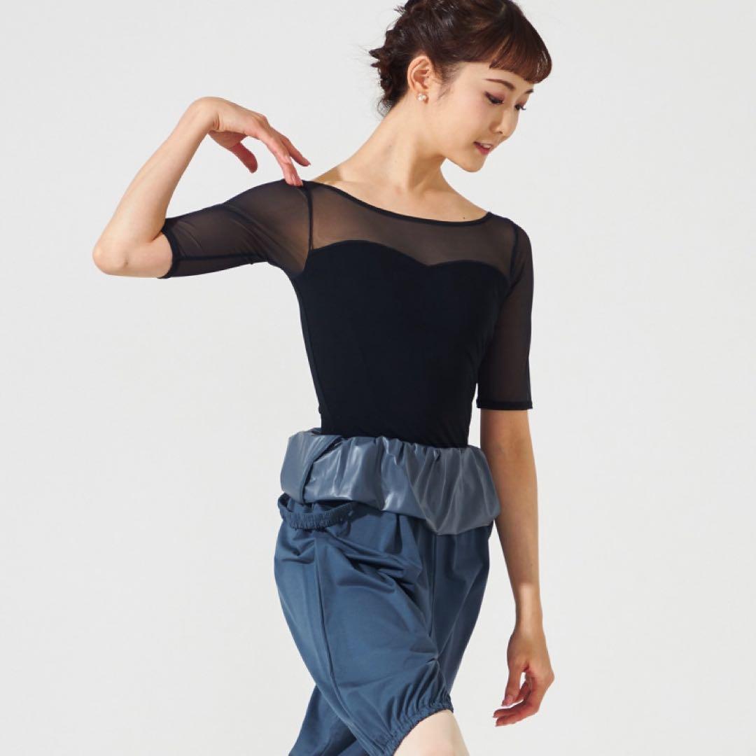 チャコット　5分袖レオタード ネイビー　Mサイズ　新品未使用タグ付