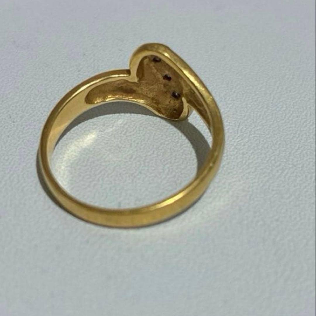 K18 18金 ゴールドリング ダイヤモンド 0.03ct 10号 指輪 美品