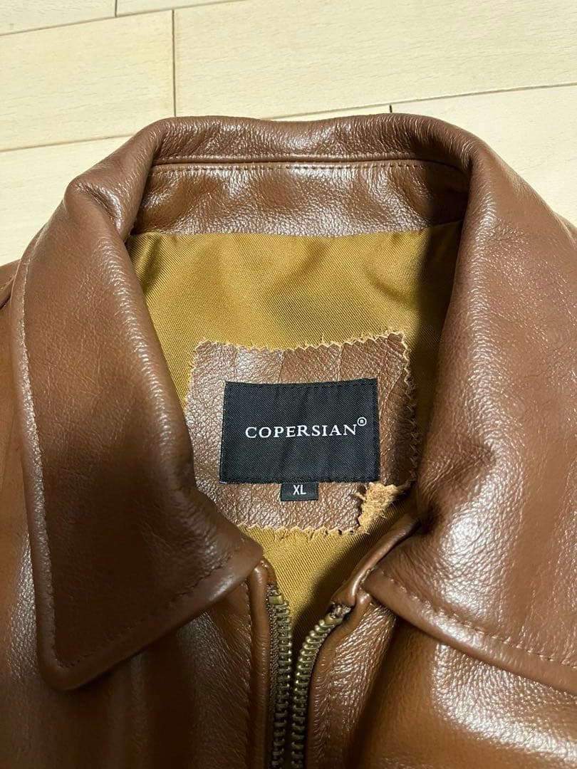 新品 ブラウン シングルライダースジャケット