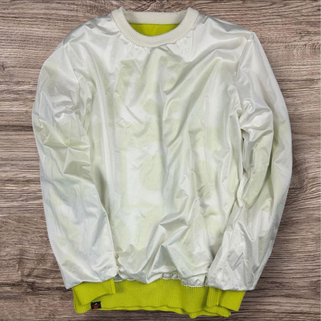 ニューバランスゴルフ 総柄 ニット セーター イエロー 防風 裏地付 冬ゴルフ