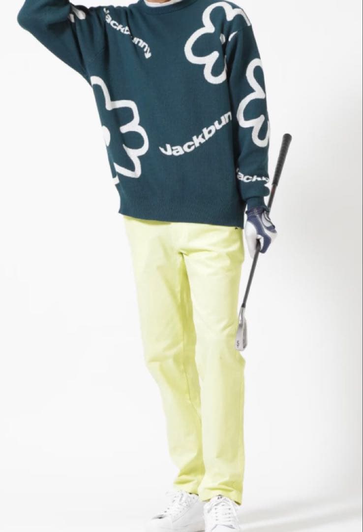 新品 パーリーゲイツ ジャックバニー 2WAYストレッチパンツ(4)サイズM/黄