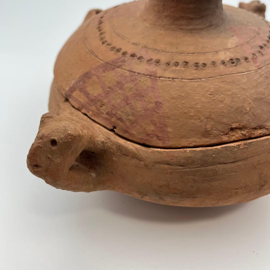 ②素焼き 土鍋 タジン鍋 ベルベル人 モロッコ 工芸品 蓋付き 器 古道具 骨董