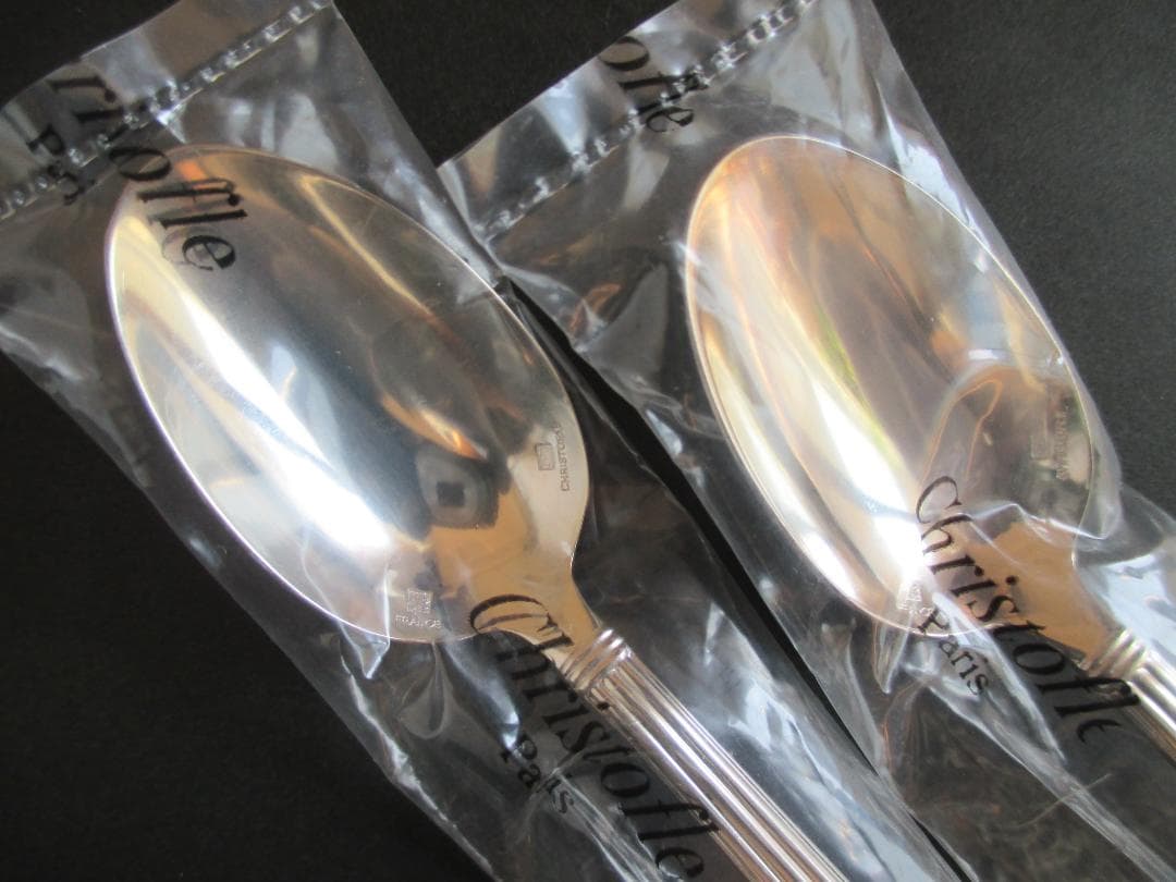 未使用未開封品☆仏蘭西高級銀器☆クリストフルシルバーコーヒースプーン２本　アリア