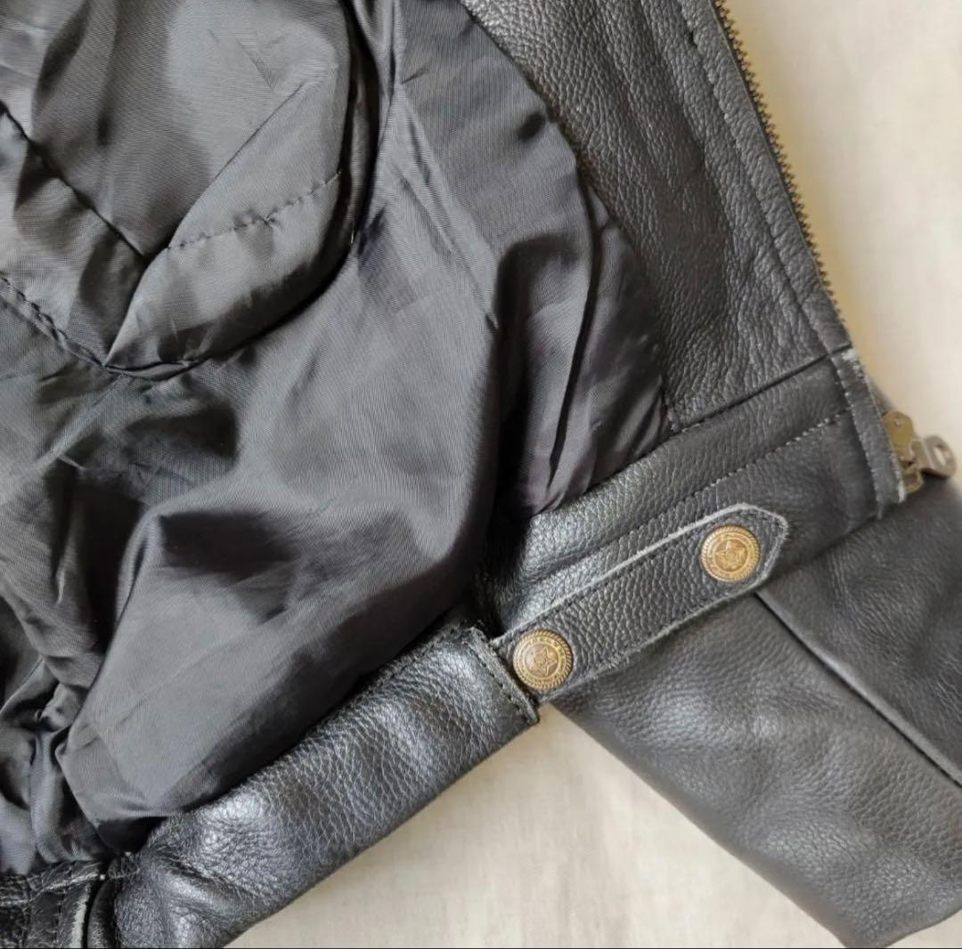 【期間限定格安セール中】レザージャケット ブラック 8'90s フランス軍 希少