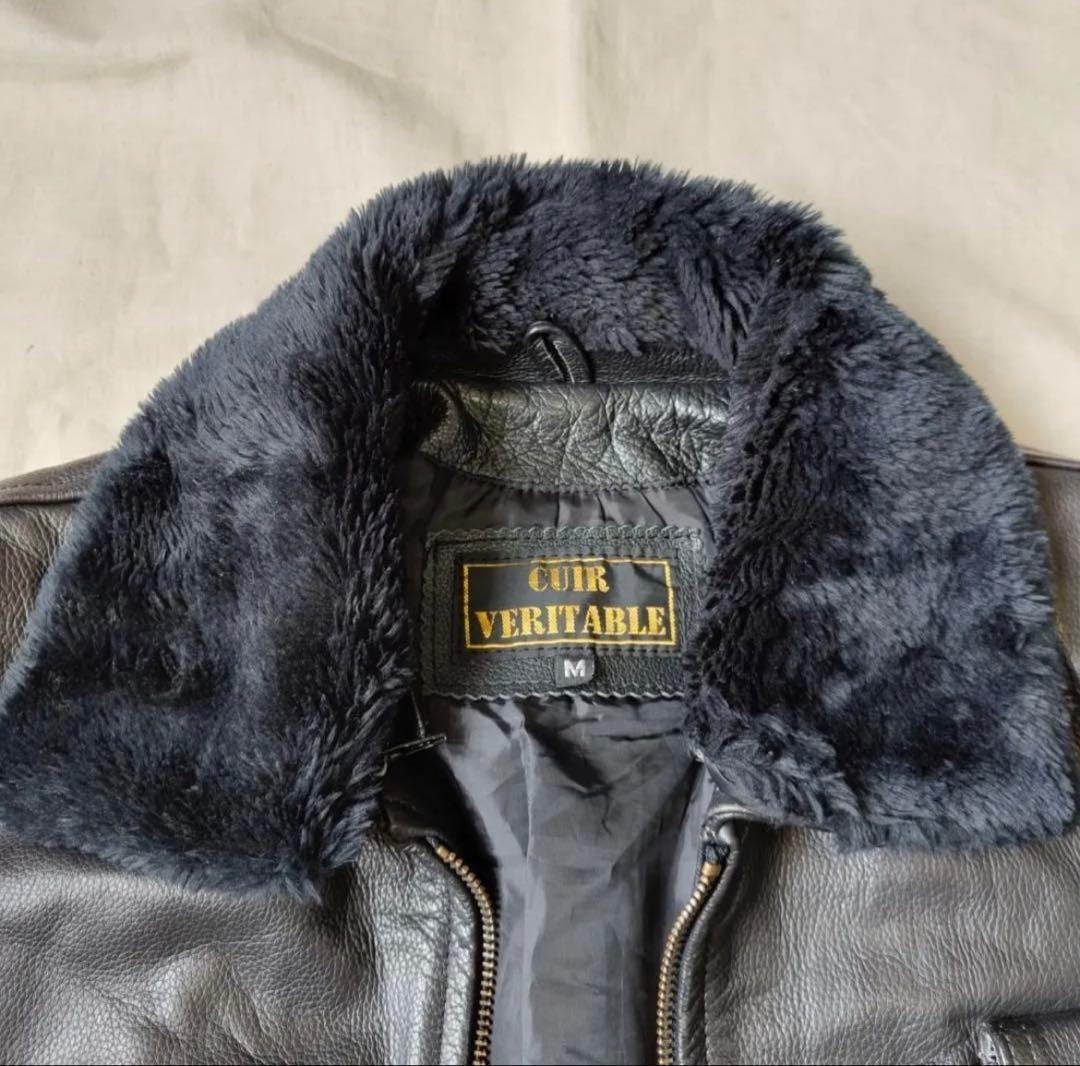 【期間限定格安セール中】レザージャケット ブラック 8'90s フランス軍 希少