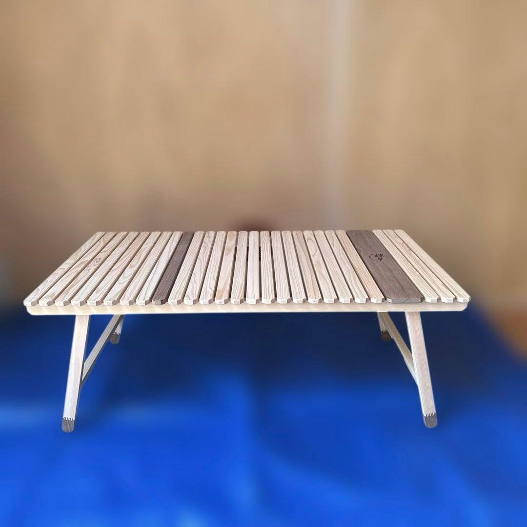 196 ヒノキ　キャンプテーブル　KUROSON370