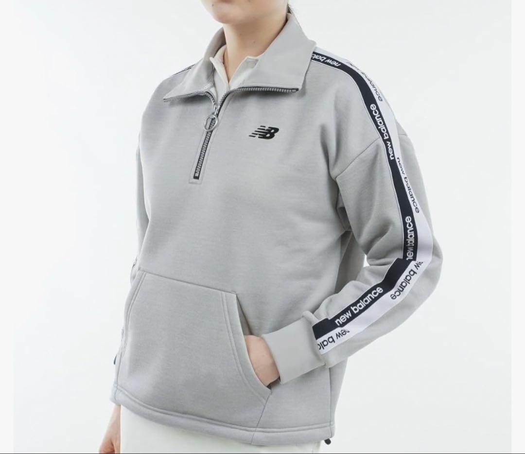 新品　New Balance レディース サイズ2 グレー　ハーフジップ　裏地付