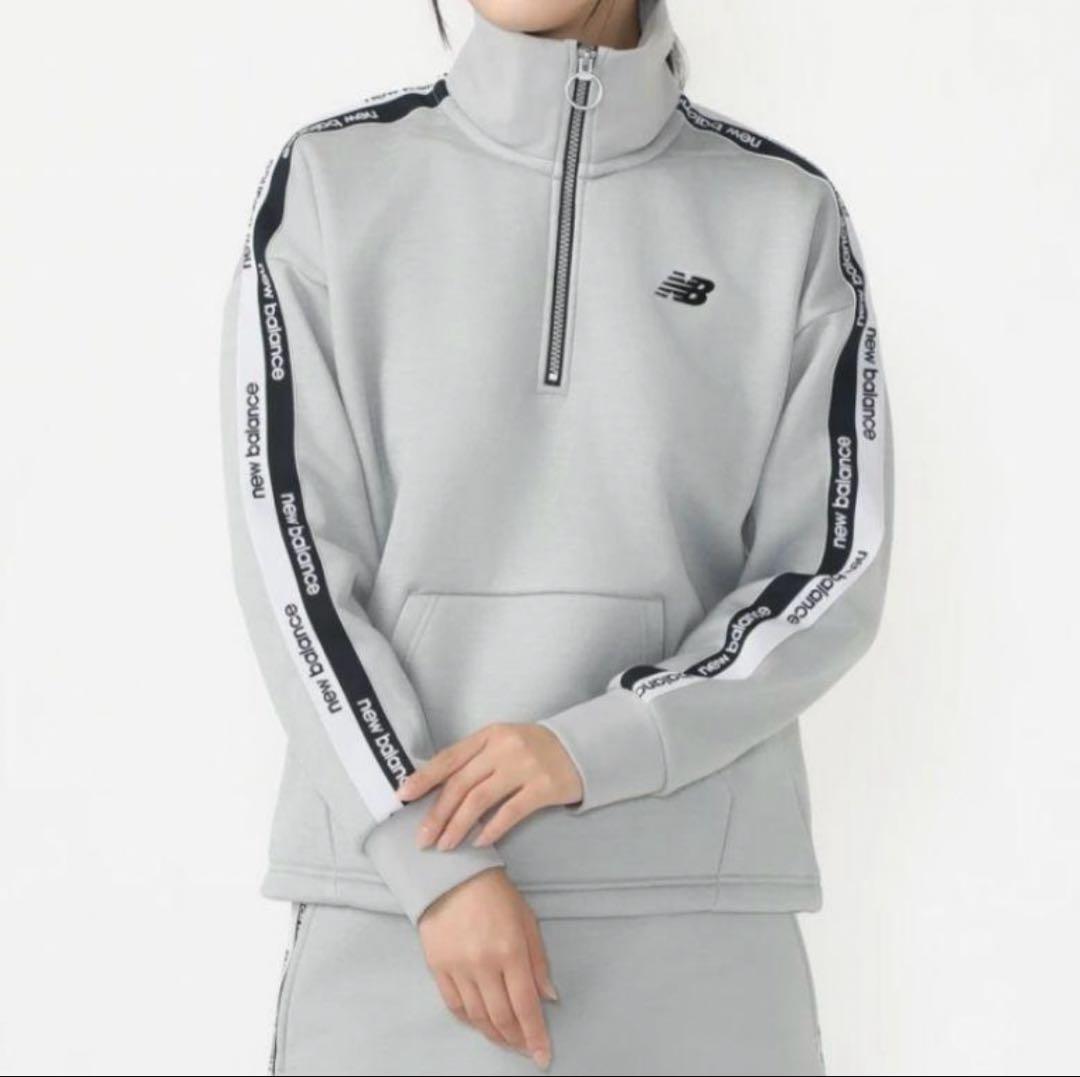 新品　New Balance レディース サイズ2 グレー　ハーフジップ　裏地付
