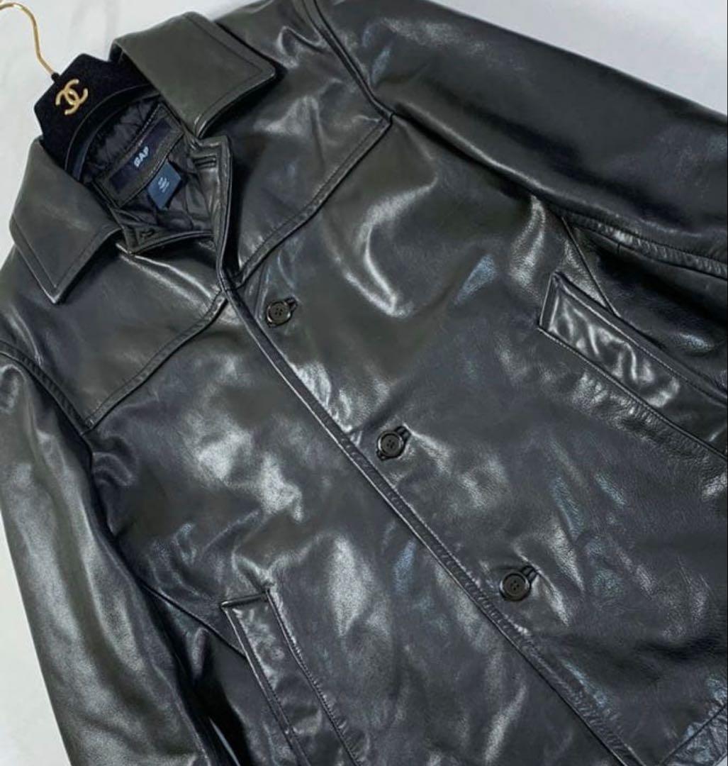 GAP ギャップ 牛革 レザーコート カーコート OLD GAP
