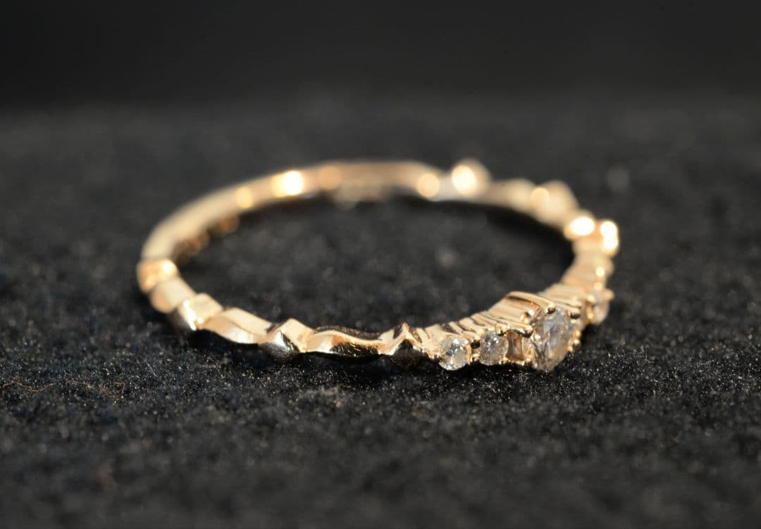 【agete】アガット　ダイヤリング【K18PG】