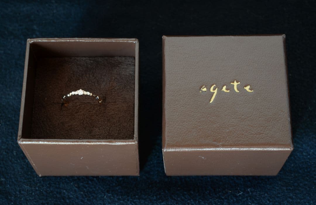 【agete】アガット　ダイヤリング【K18PG】