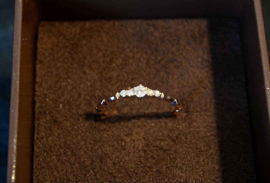 【agete】アガット　ダイヤリング【K18PG】