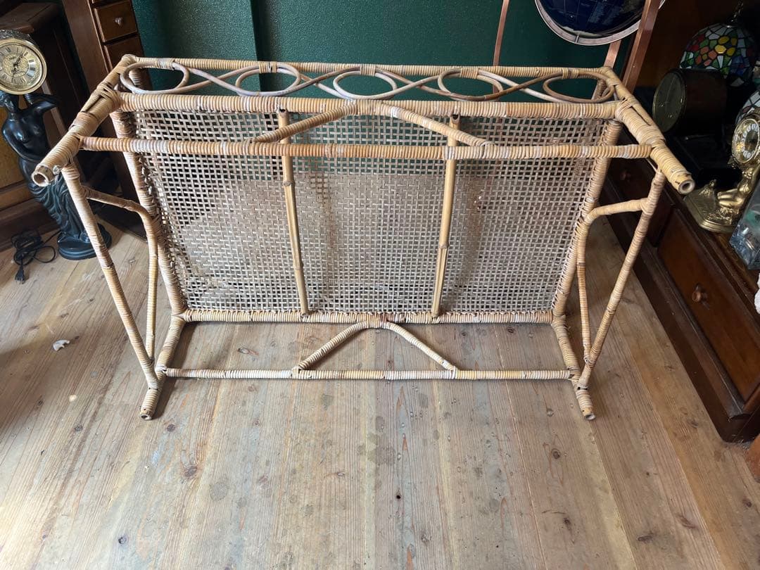 ベビーベッド 籐 ラタン かご バスケット 昭和レトロ 当時物 インテリア 家具