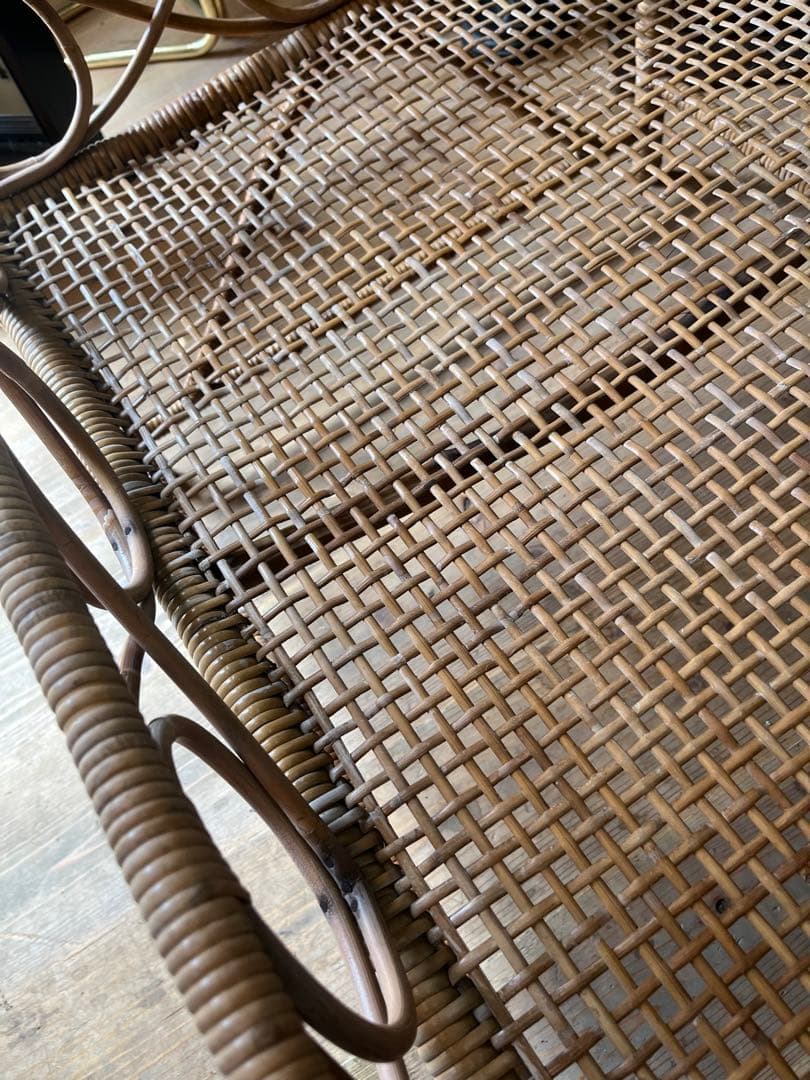 ベビーベッド 籐 ラタン かご バスケット 昭和レトロ 当時物 インテリア 家具