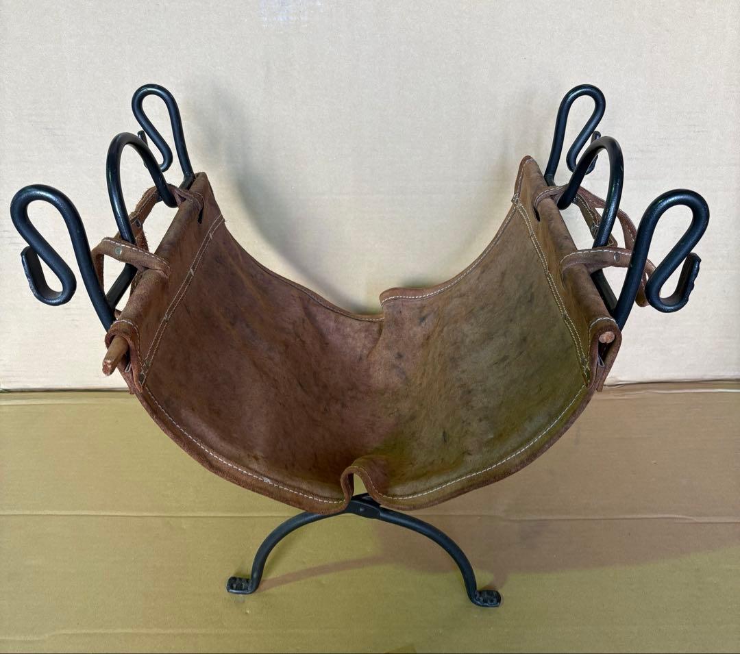 ログラック ログキャリー 薪置き 薪棚 レザー 中古品