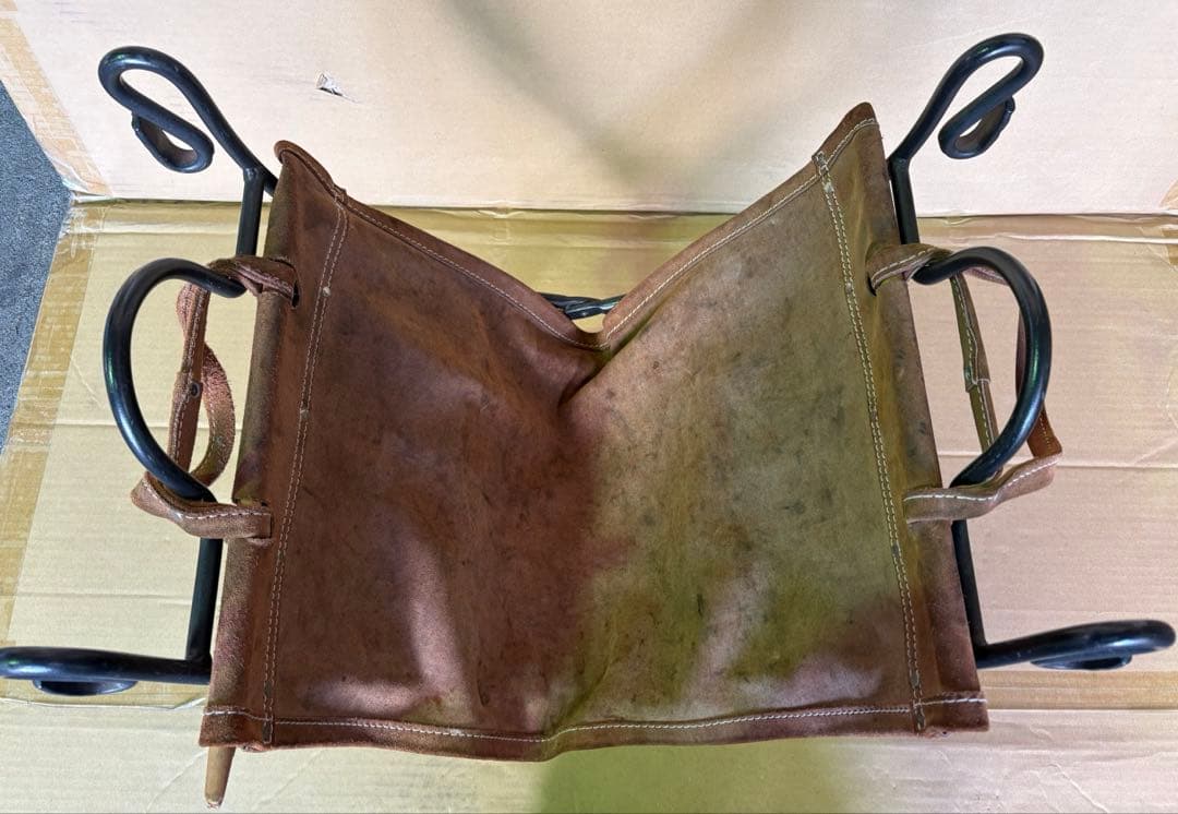 ログラック ログキャリー 薪置き 薪棚 レザー 中古品