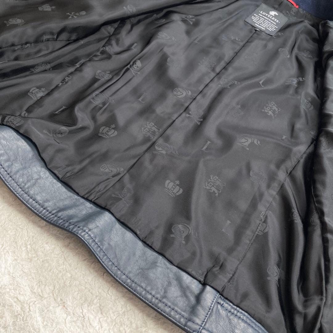 【極美品・近年モデル】ラブレス　シングルライダースジャケット　羊革　ダブルジップ