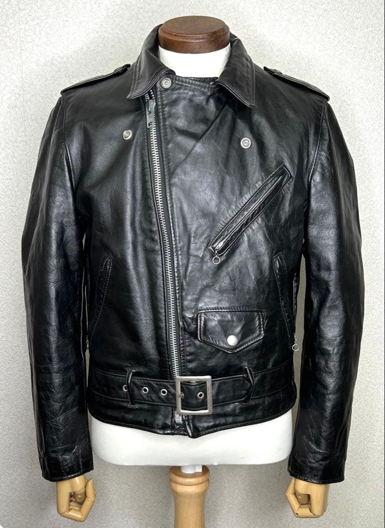 ②schott×HARLEY コラボ【38】米国製 牛革ジャンninjaハーレー