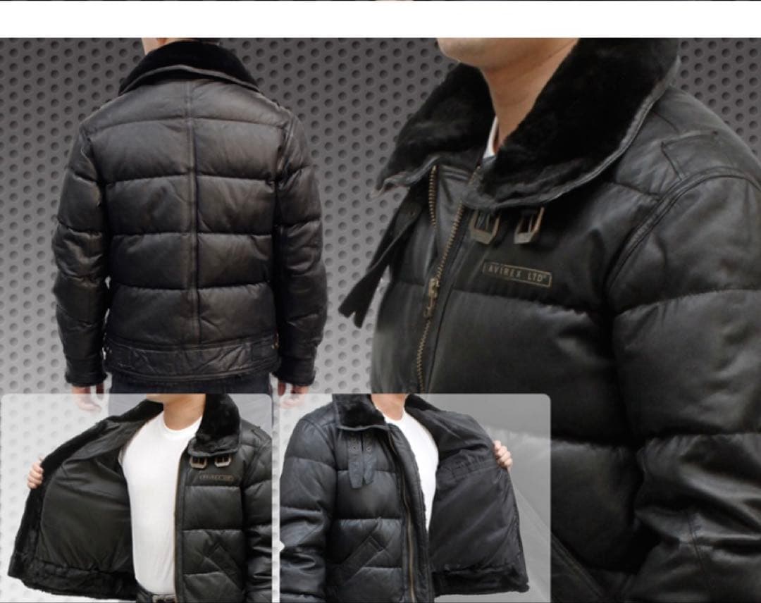 AVIREX メンズ ラムスキン B-3 ダウンジャケット サイズ