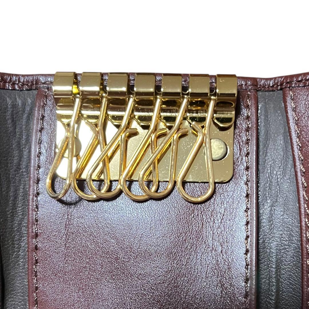 未使用✨ポロラルフローレン　6連キーケース　箱入り　チェック　レザー