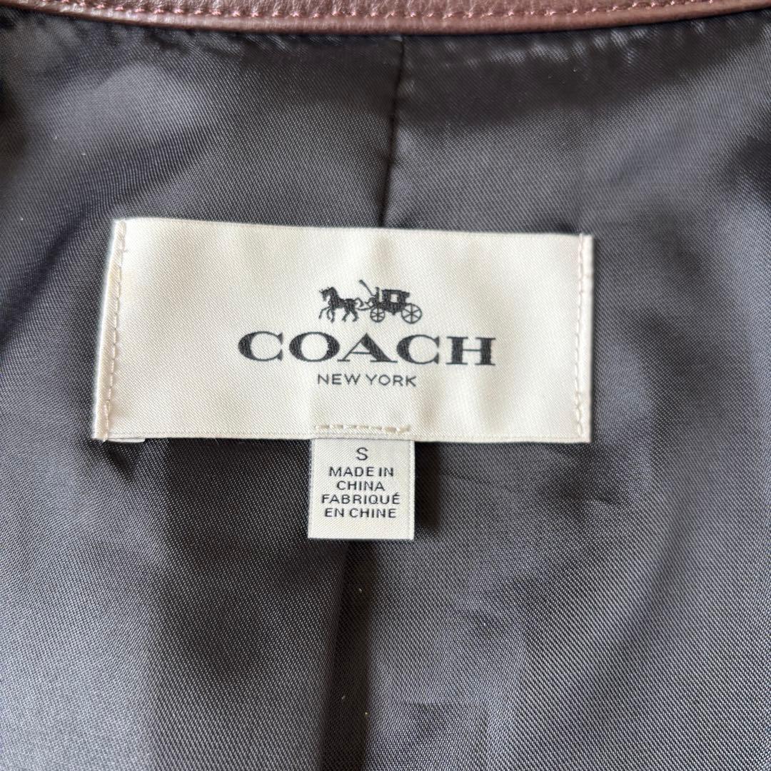 極美品 COACH ライダース シングル レザージャケット ダークブラウン