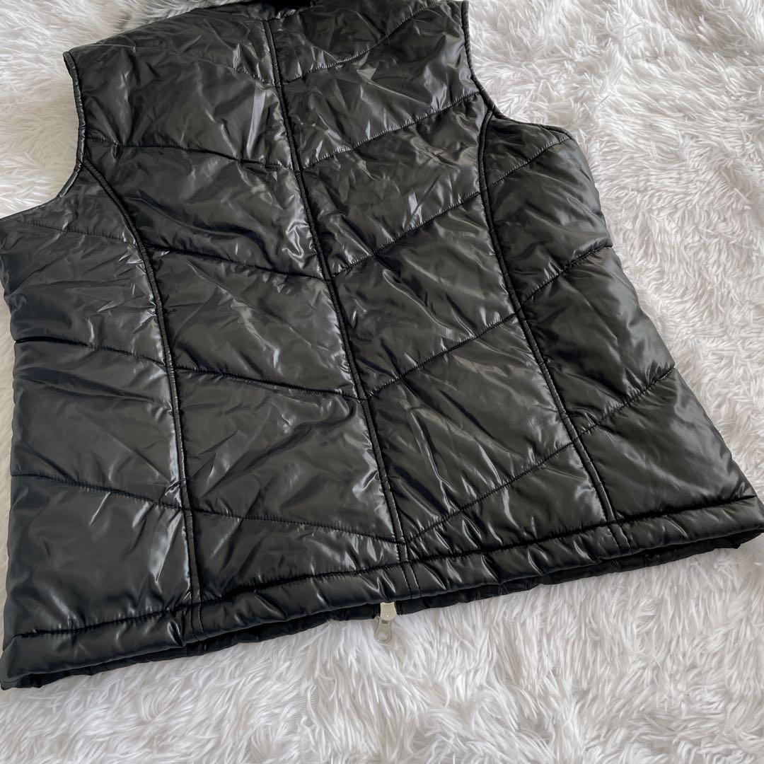 00s Y2K archive シルバー ファー ダウンベスト 光沢 LL レア