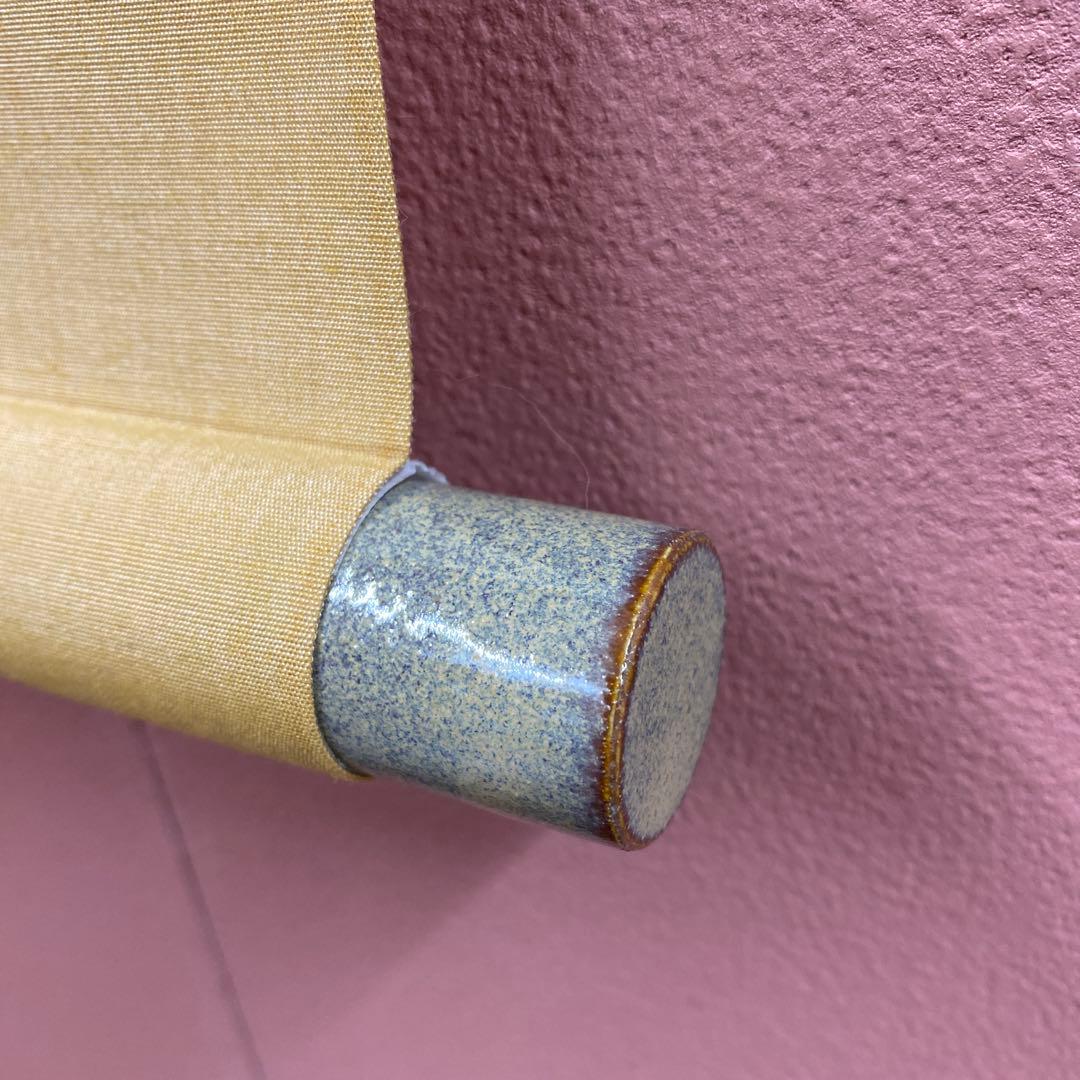 美品 掛け軸 佐藤雅美作 青もみじに小鳥図 共箱 花鳥