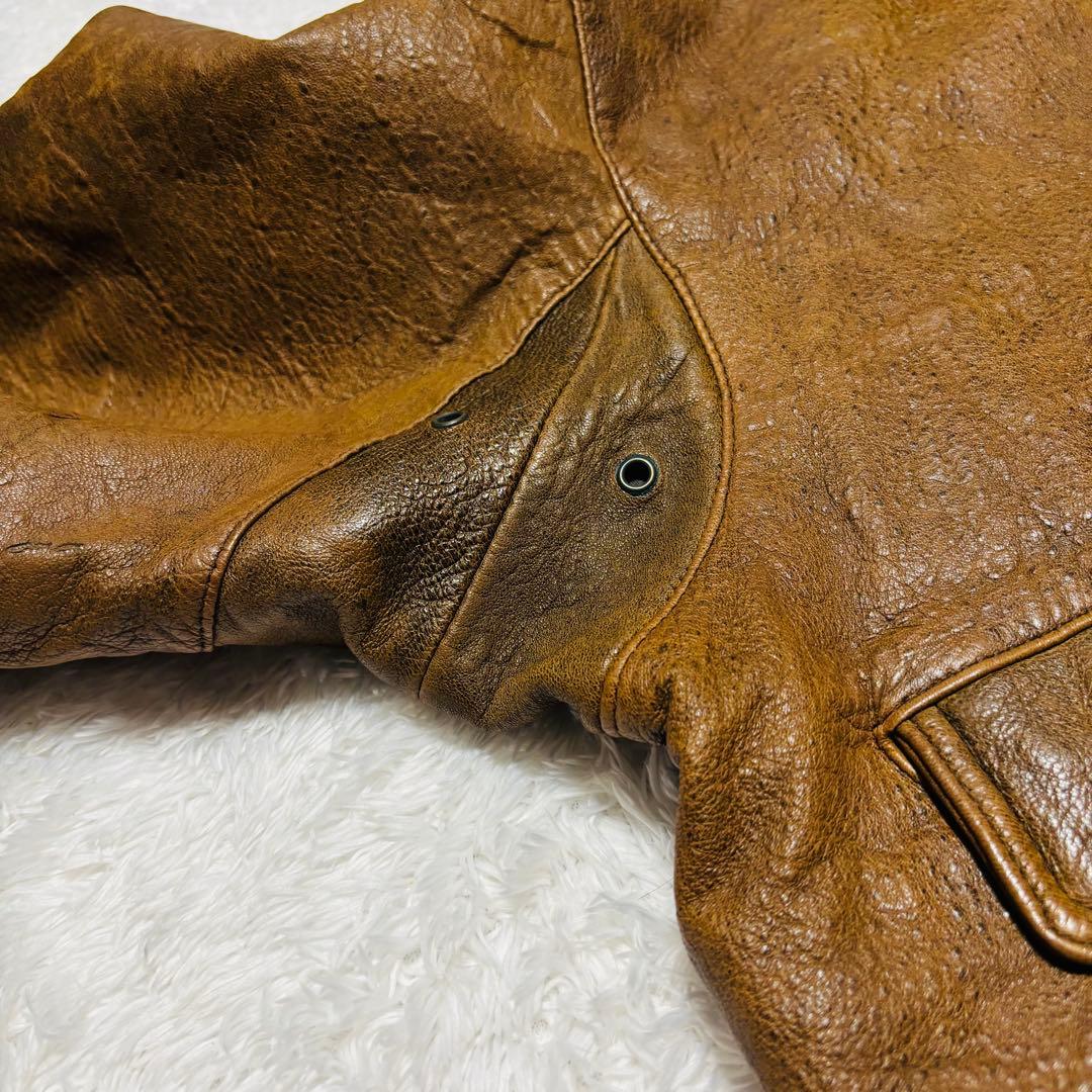 90s G-1 フライト ロードアンソニー レザー ジャケット 襟ボア 短丈 L