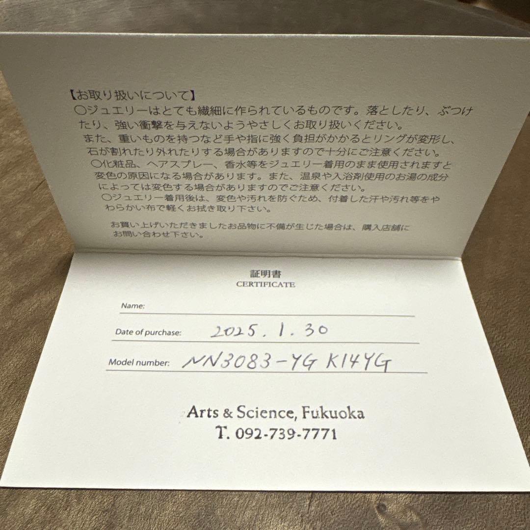 noguchi BIJOUX　イヤーカフ　保証書付