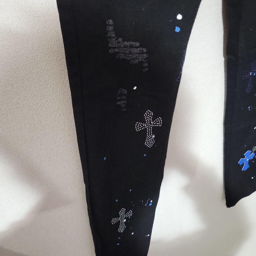 クロス デニム ブラック ラインストーン USdrip UKdrip