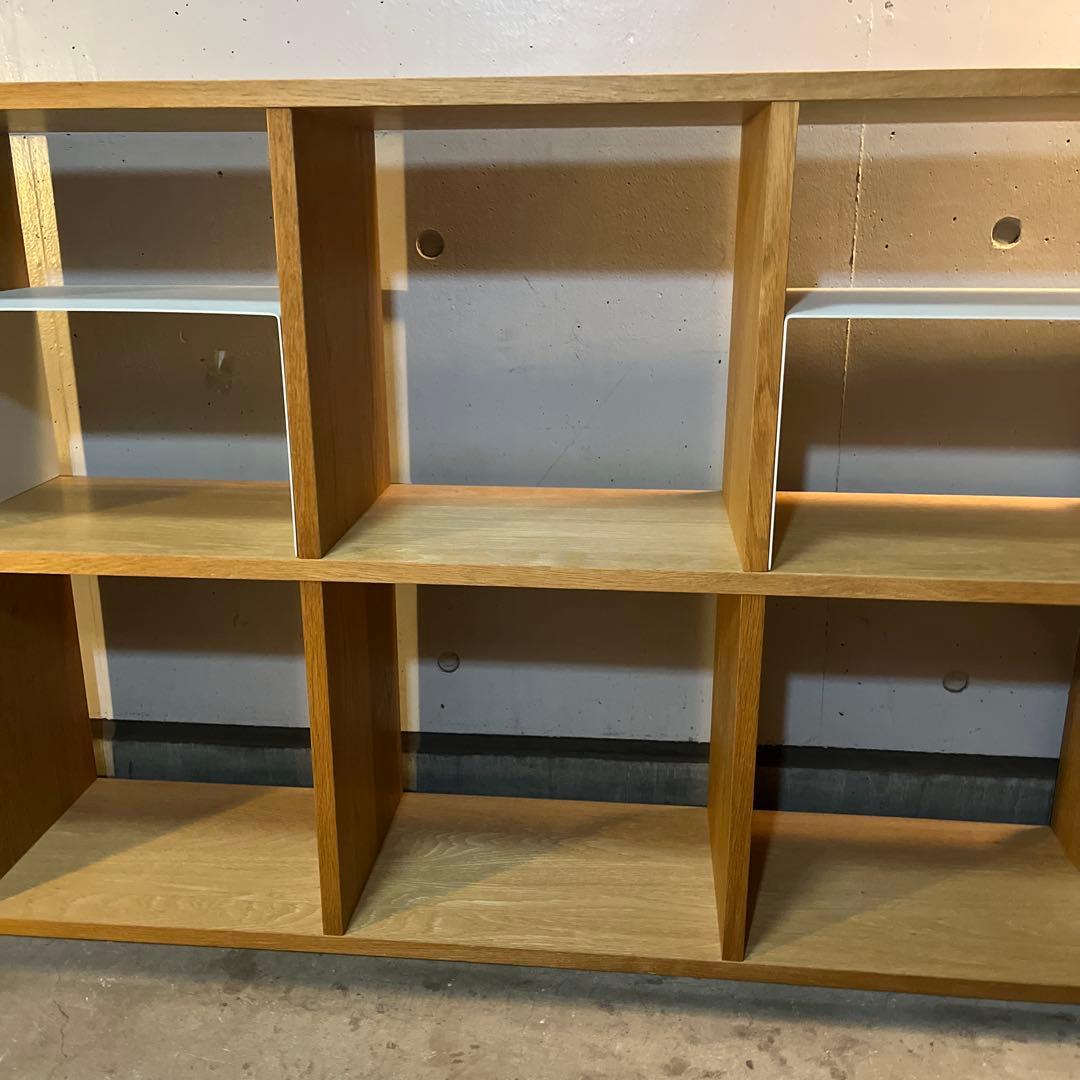 無印★スタッキングシェルフセット・５段×２列・オーク材 コの字棚２個付